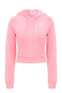 Толстовка из розового бархата с отделкой стразами Juicy Couture