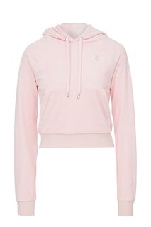 Толстовка из розового бархата с отделкой стразами Juicy Couture