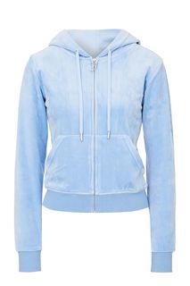 Бархатная толстовка с капюшоном на молнии Juicy Couture