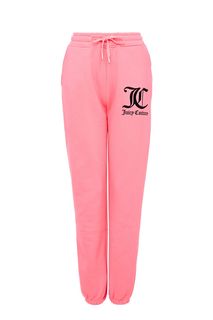 Розовые брюки джоггеры с декоративной вышивкой Juicy Couture