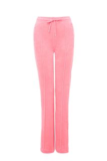 Розовые расклешенные брюки с отделкой стразами Juicy Couture