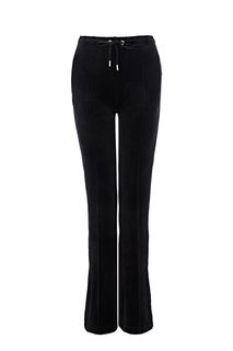 Черные расклешенные брюки с отделкой стразами Juicy Couture