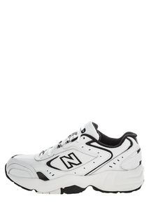 Белые кожаные кроссовки с текстильными вставками 452 New Balance