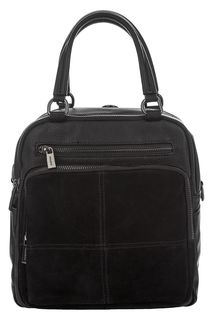 Рюкзак черного цвета из экокожи и велюра Mascotte