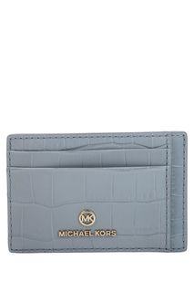 Кожаная визитница с выделкой под рептилию Jet Set Charm Michael Michael Kors