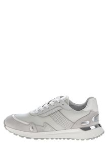 Кроссовки серого цвета из текстиля и натуральной кожи Monroe Trainer Michael Michael Kors