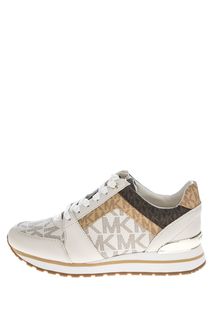 Кроссовки молочного цвета с монограммой бренда Billie Trainer Michael Michael Kors