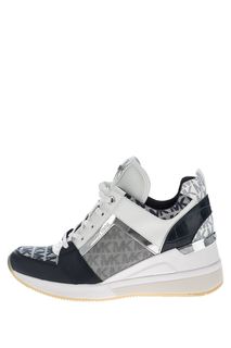 Кроссовки из текстиля и замши с монограммой бренда Georgie Trainer Michael Michael Kors