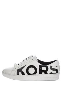 Белые кожаные кеды с декоративным принтом Irving Lace Up Michael Michael Kors