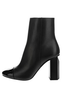 Черные кожаные полусапоги на каблуке Petra Toe Cap Bootie Michael Michael Kors