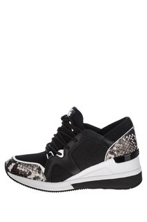 Кроссовки из кожи и текстиля с животным принтом Liv Trainer Michael Michael Kors