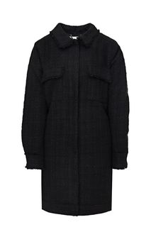 Черное демисезонное пальто с застежкой на кнопки Ichi
