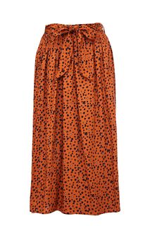 Оранжевая юбка средней длины с цветочным принтом Blend She