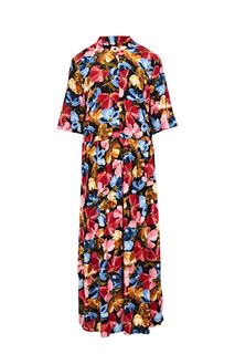 Разноцветное платье средней длины с цветочным принтом Ichi