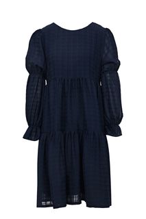 Синее платье средней длины с расклешенной юбкой Ichi