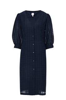 Синее платье средней длины с расклешенной юбкой Ichi