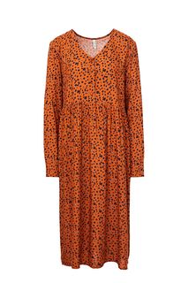 Оранжевое платье средней длины с цветочным принтом Blend She