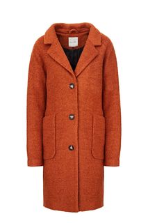 Оранжевое демисезонное пальто на пуговицах Blend She