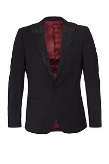 Черный пиджак с декоративной отделкой Antony Morato