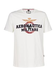 Футболка из хлопка с логотипом бренда Aeronautica Militare