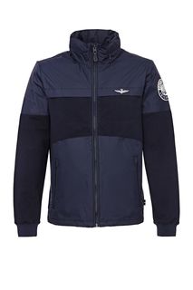 Синяя куртка со скрытым капюшоном Aeronautica Militare