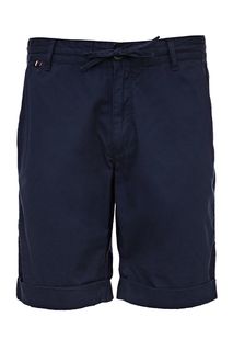 Синие шорты из хлопка с отворотами Aeronautica Militare