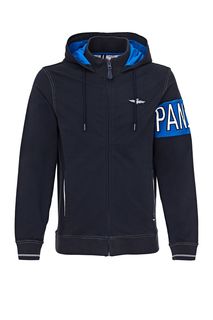 Синяя толстовка из хлопка с нашивками Aeronautica Militare