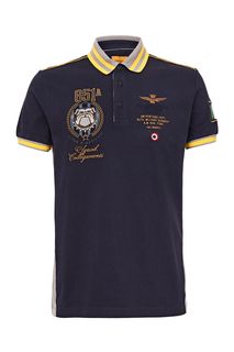 Футболка поло из хлопка с вышивкой Aeronautica Militare