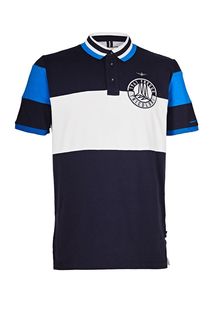 Футболка поло из хлопка с нашивками Aeronautica Militare