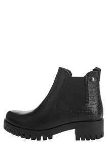 Черные полусапоги челси с выделкой под рептилию S.Oliver