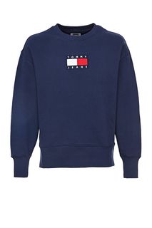 Свитшот из хлопка с логотипом бренда Tommy Jeans