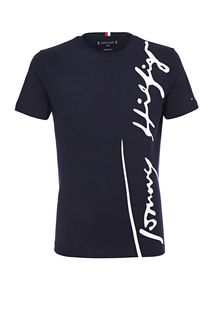 Футболка из хлопка с логотипом бренда Tommy Hilfiger