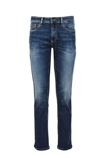 Зауженные синие джинсы с заломами Tommy Jeans