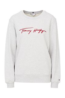 Свитшот из хлопка с отделкой стразами Tommy Hilfiger