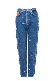 Зауженные джинсы с вышивкой Mom Jean Tommy Jeans