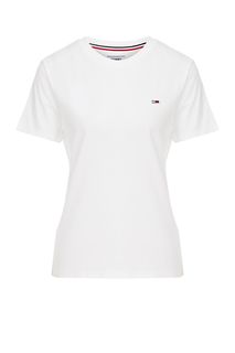 Базовая футболка из хлопка белого цвета Tommy Jeans