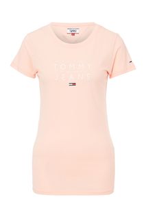 Коралловая футболка с логотипом бренда Tommy Jeans