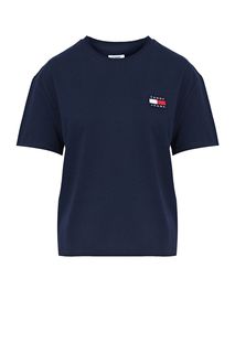 Синяя футболка оверсайз с нашивкой Tommy Jeans