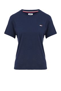 Базовая футболка из хлопка синего цвета Tommy Jeans