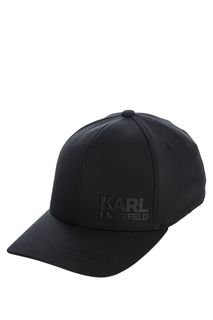 Бейсболка черного цвета с декоративным принтом Karl Lagerfeld
