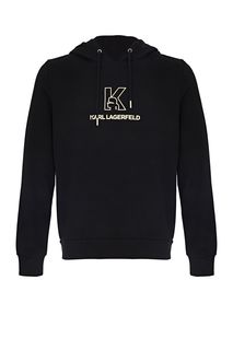 Толстовка из хлопка с блестящим принтом Karl Lagerfeld