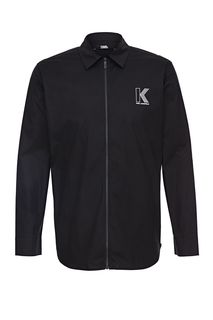 Черная рубашка из хлопка на молнии Karl Lagerfeld