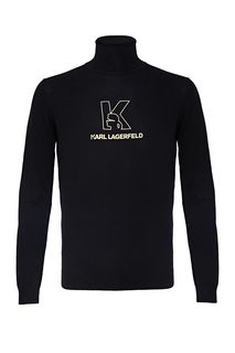 Шерстяная водолазка с блестящим принтом Karl Lagerfeld