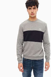 Свитшот из хлопка с контрастной вставкой Fred Perry