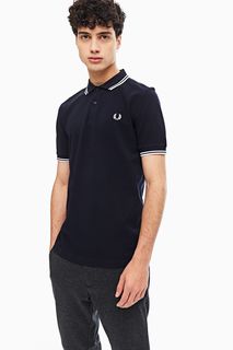Футболка поло из хлопка темно-синего цвета Fred Perry