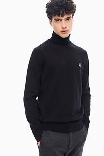 Полушерстяная водолазка черного цвета Fred Perry