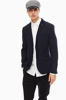 Пиджак синего цвета с дополнительной запонкой для лацкана Selected