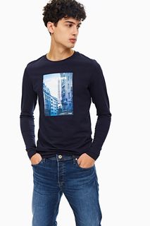 Хлопковая футболка с длинными рукавами Jack & Jones