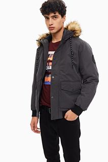 Короткая демисезонная куртка серого цвета Jack & Jones