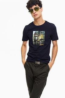 Хлопковая футболка с декоративным принтом Jack & Jones